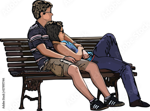 Lovers on a bench