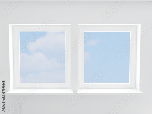 close window and the cloudy sky