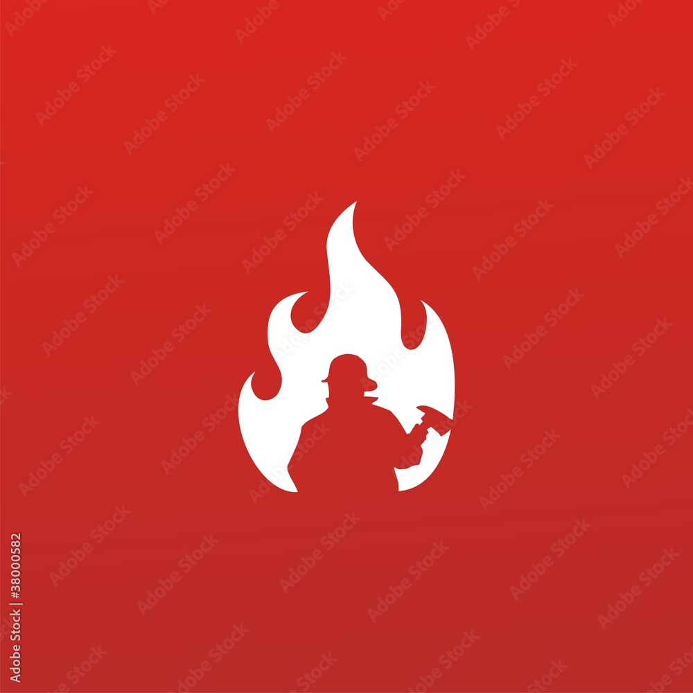 Firefighter Logo Stock Vector | Adobe Stock