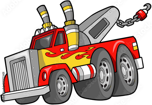 Tow Truck Vector Illustration