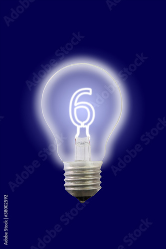 Six number glow inner electric lamp.