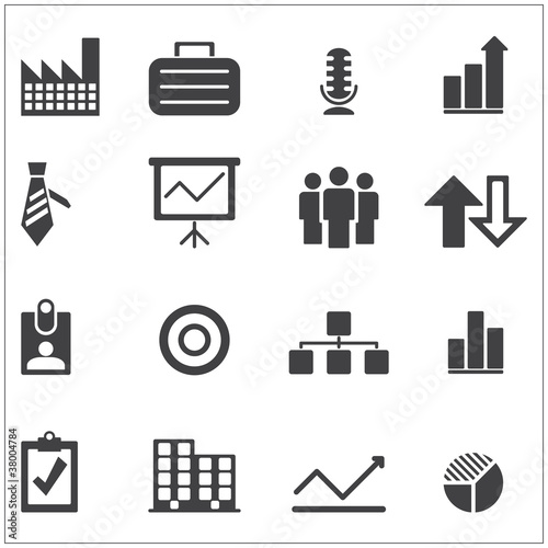 Gray business icons