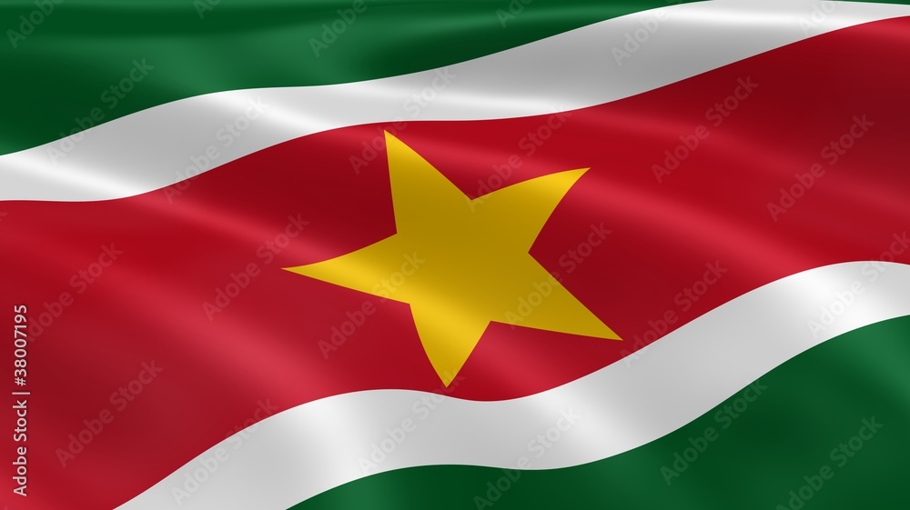 Surinamese flag in the wind Surinamese flag in the wind