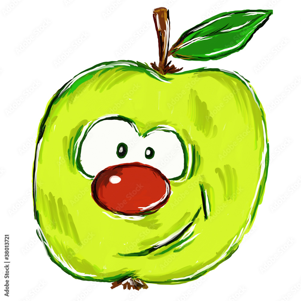lustiger apfel StockIllustration Adobe Stock