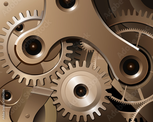 Gears and cogwheels from watch mechanism