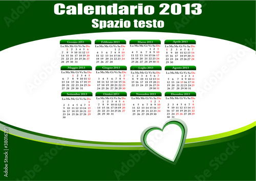 Calendario 2013 (vettoriale)