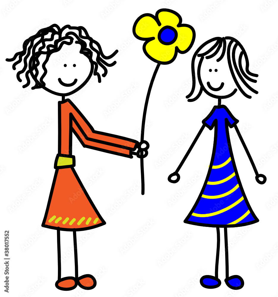 Mädchen mit Blume Mädchen mit Blume