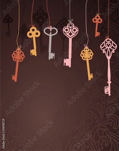 abstract vector background with keys