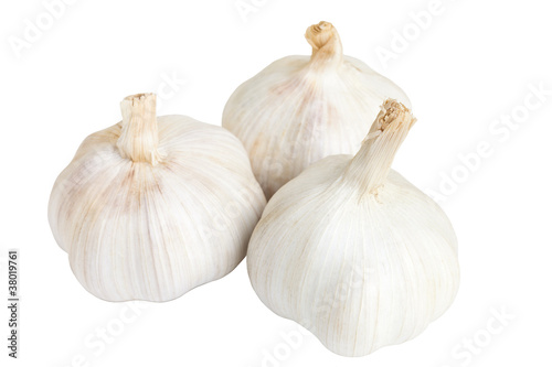 Cluseup of garlic isolated on white