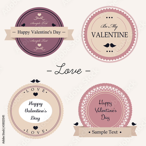 vintage Valentine's day labels