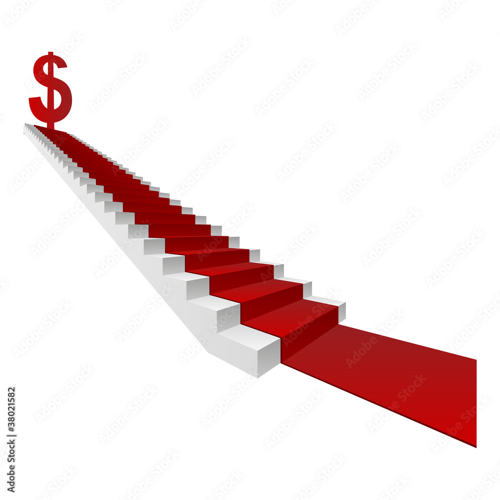 Vector conceptual red carpet and dollar Vector conceptual red carpet and dollar