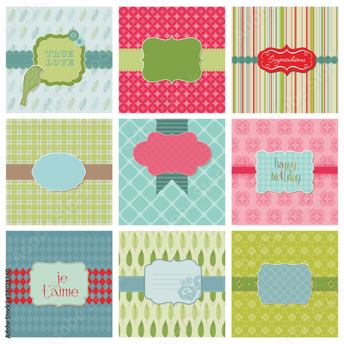 Set of Beautiful Cards - for birthday, wedding, congratulation,