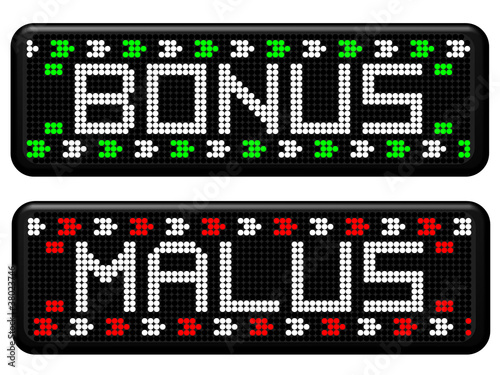 PANNEAUX A LEDS BONUS ET MALUS