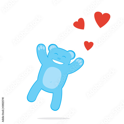 cartoon bear boy in love