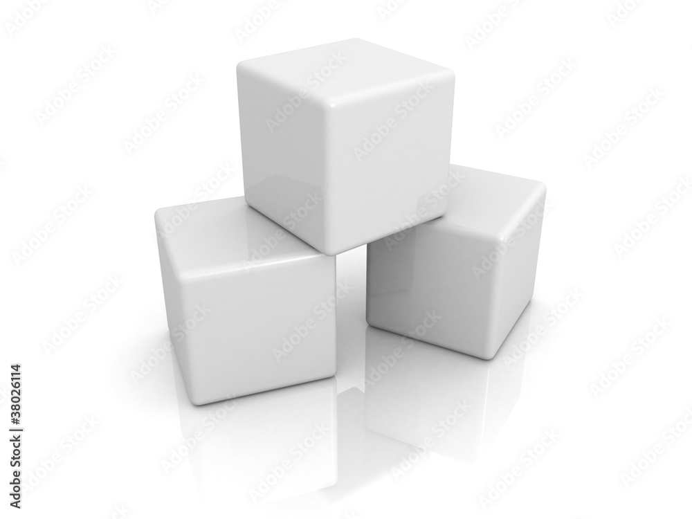 stack of white construction blocks or cubes stack of white construction blocks or cubes