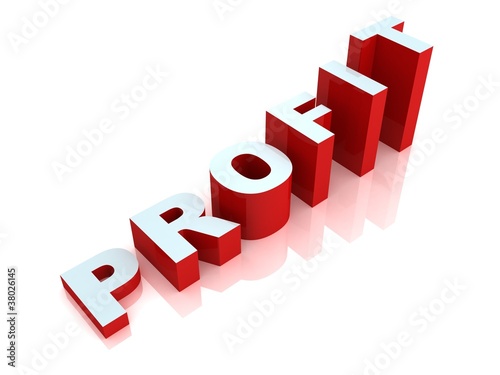 red and blue success profit...