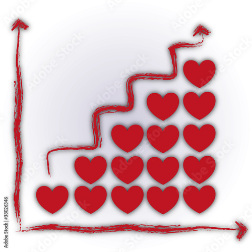 Valentine love business chart for teamwork