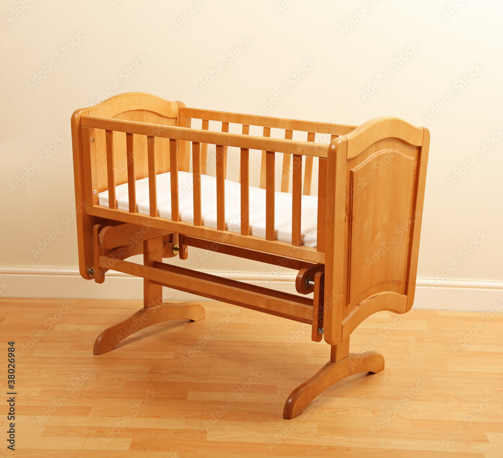 Empty wooden cot Empty wooden cot