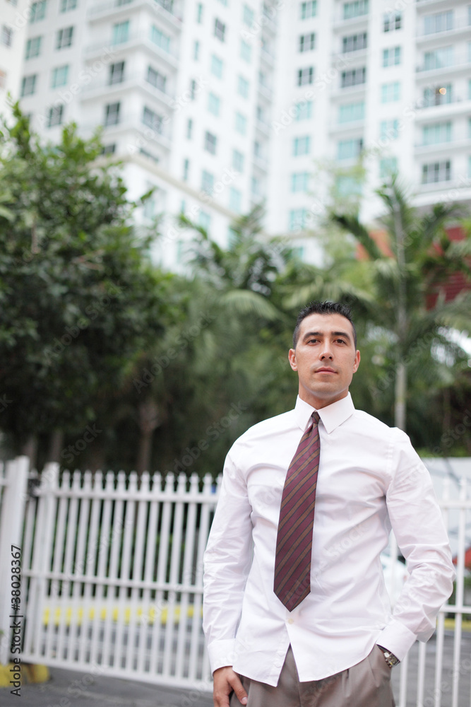 Businessman posing at downtown Miami Businessman posing at downtown Miami