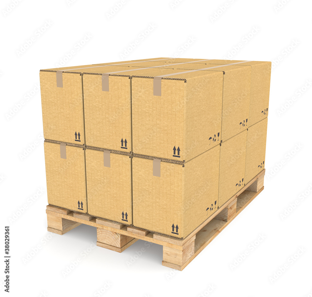 Pallet with Cardboard boxes Pallet with Cardboard boxes
