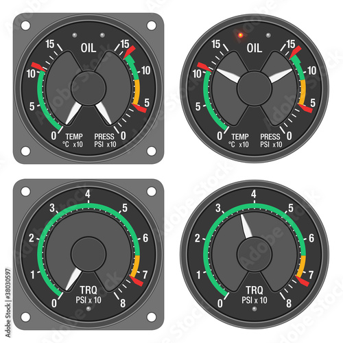 Aircraft indicators 1 - 480B dashboard set