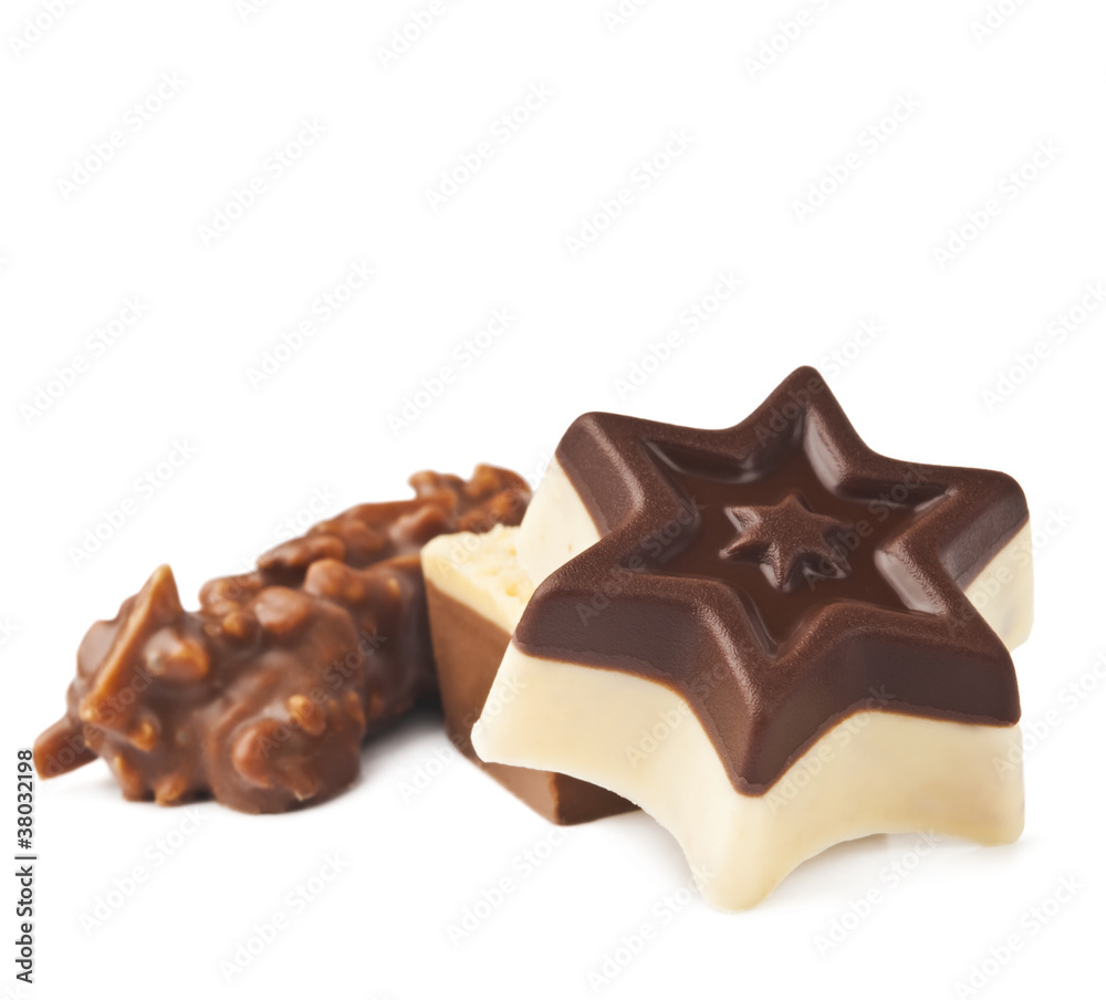 chocolate candies isolated on white background chocolate candies isolated on white background