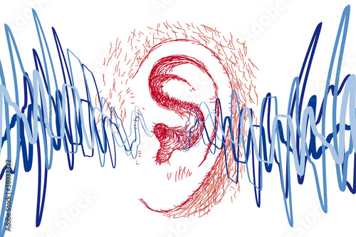orecchio e onde sonore photo
