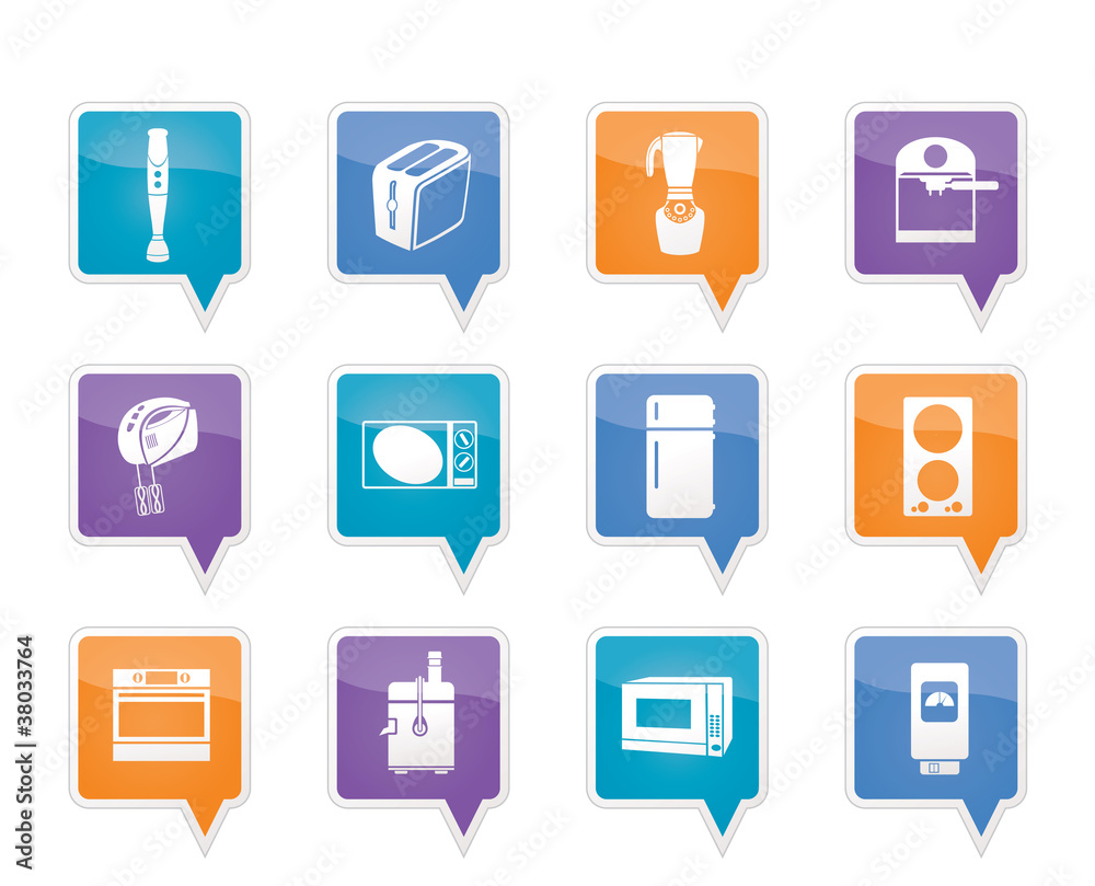 Kitchen and home equipment icons - vector icon set Kitchen and home equipment icons - vector icon set