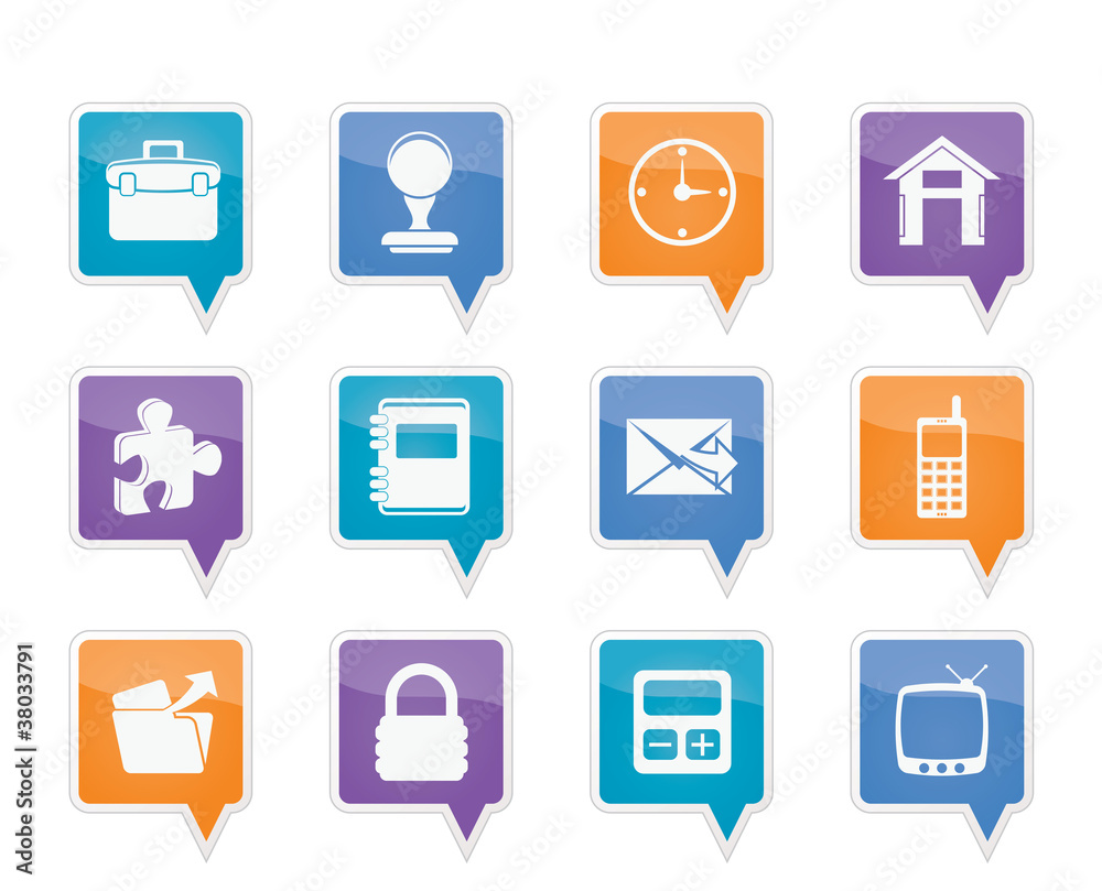 Business and office icons - vector icon set Business and office icons - vector icon set