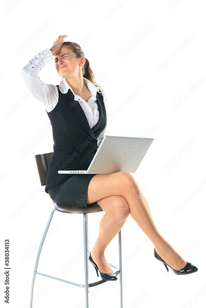 Business woman works on the laptop Business woman works on the laptop