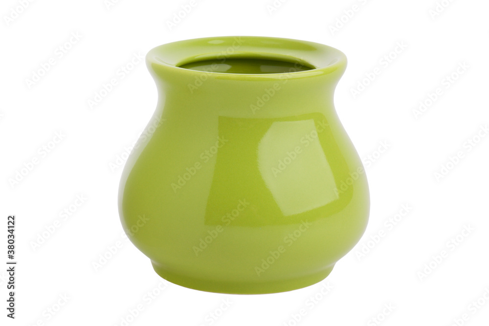 An empty ceramic sugar bowl