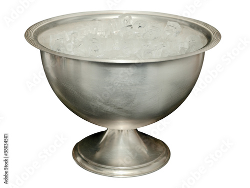wine cooler filled with ice cubes
