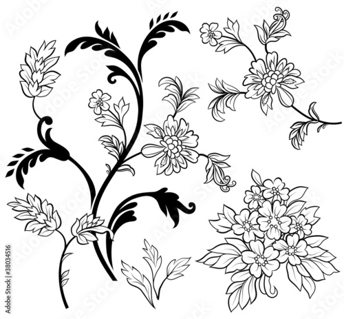 Flower decor elements