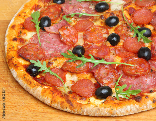 Pizza with Italian Salami