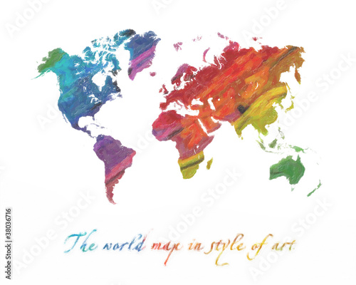 World map multi-colored