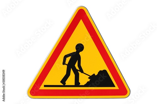 Panneau de danger temporaire : travaux