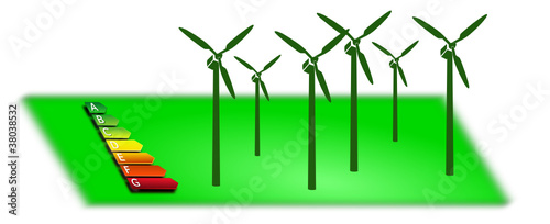 champ d'éoliennes