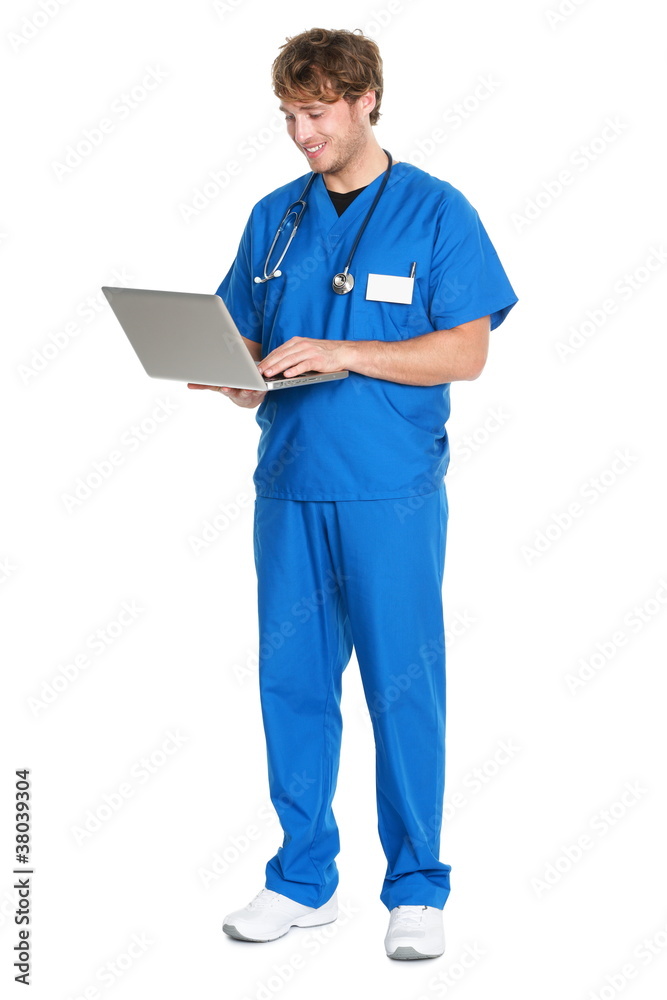 Nurse / doctor working on laptop Nurse / doctor working on laptop