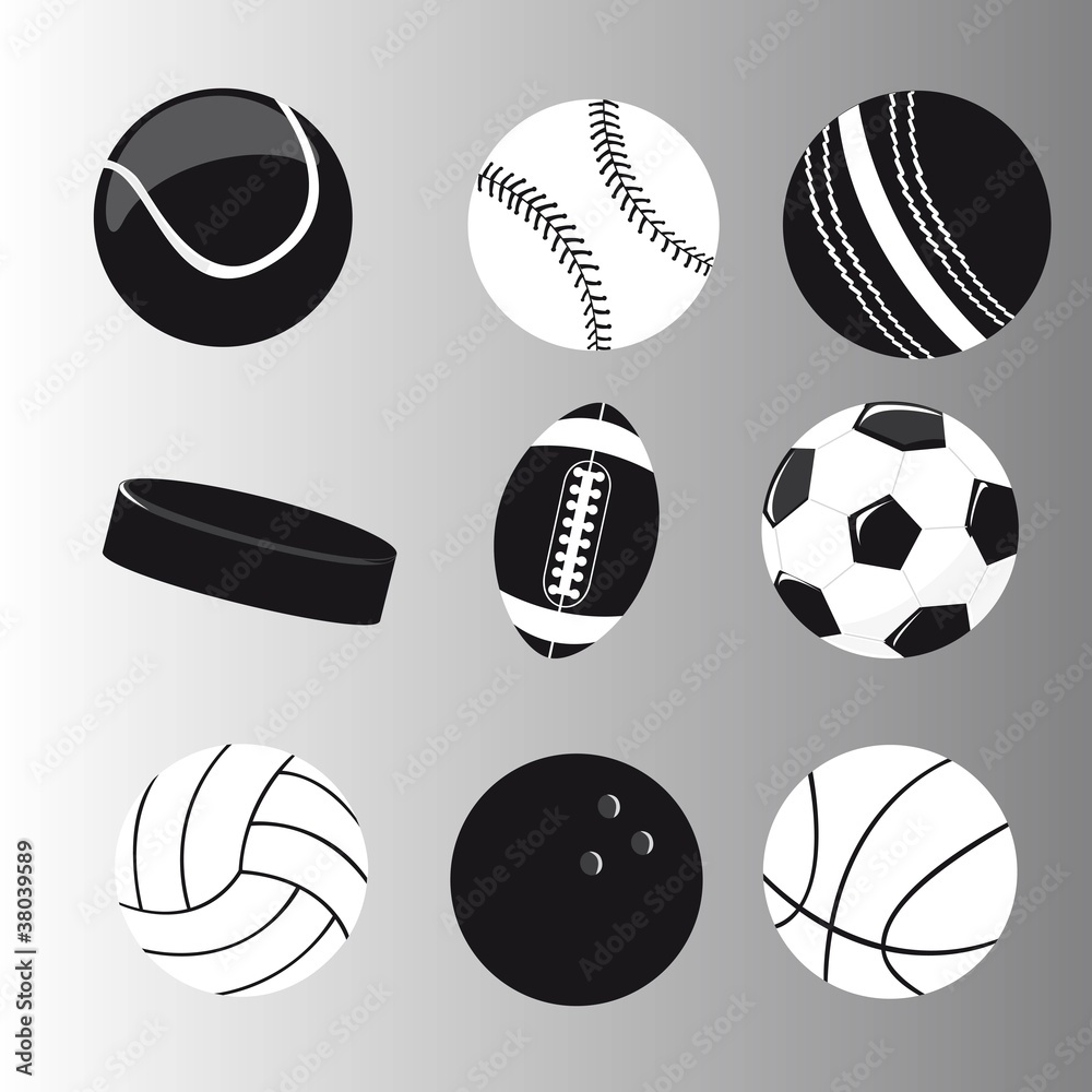 Fototapeta premium silhouette balls vector
