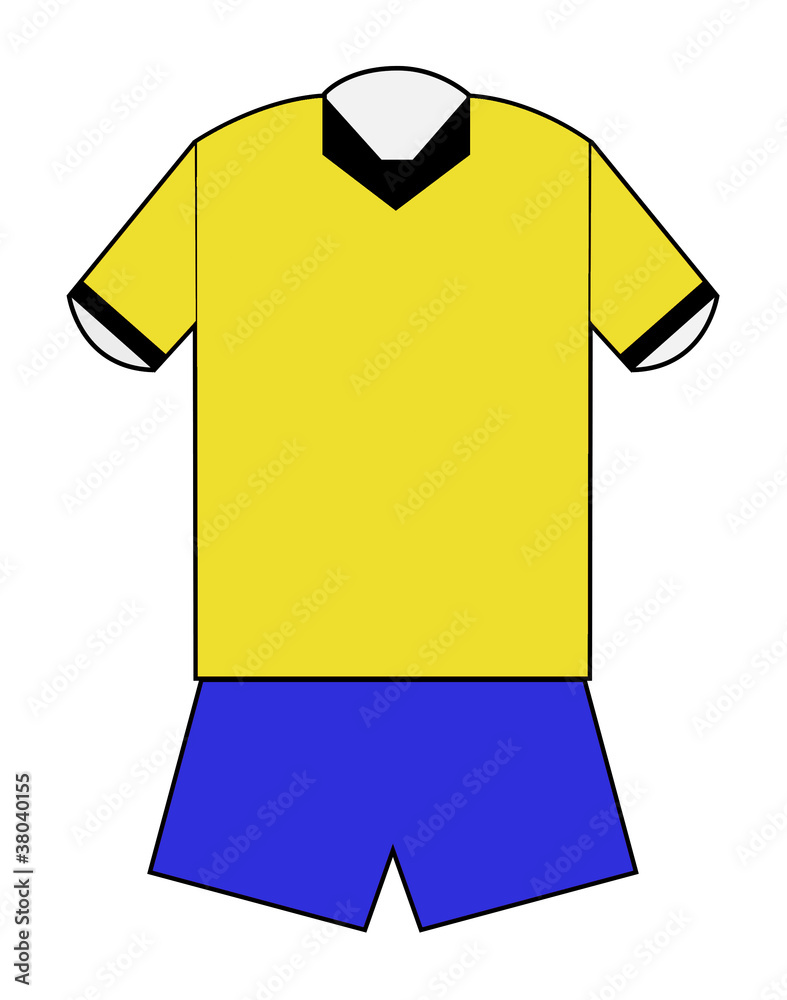 Yellow and blue football kit