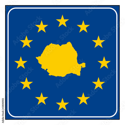 Romania road sign