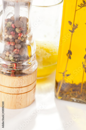 olive oil with herbs