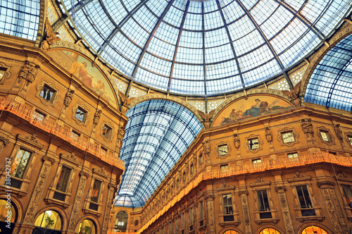 Ceiling of Galleria Vittorio Emanuele II  Milan  Italy