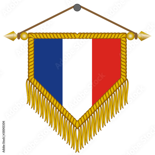 vector pennant with the flag of France