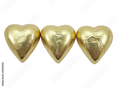 Gold &  Foil wrapped chocolate hearts
