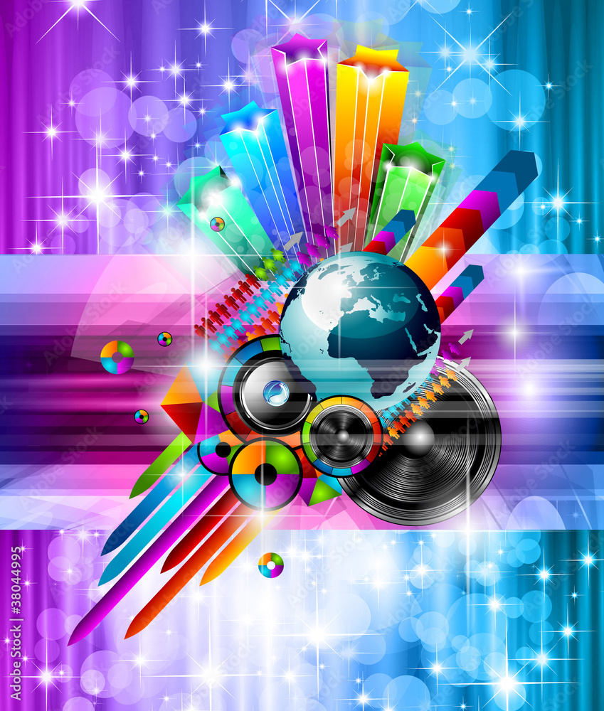 Background for music international disco event Background for music international disco event