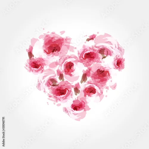 Obraz Róże w kształcie serca