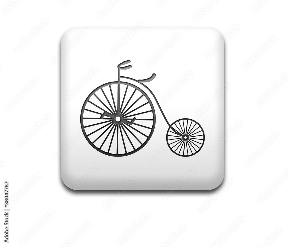 Boton cuadrado blanco velocipedo Boton cuadrado blanco velocipedo