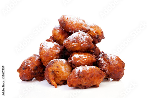 Pile of Dutch donut also known as oliebollen
