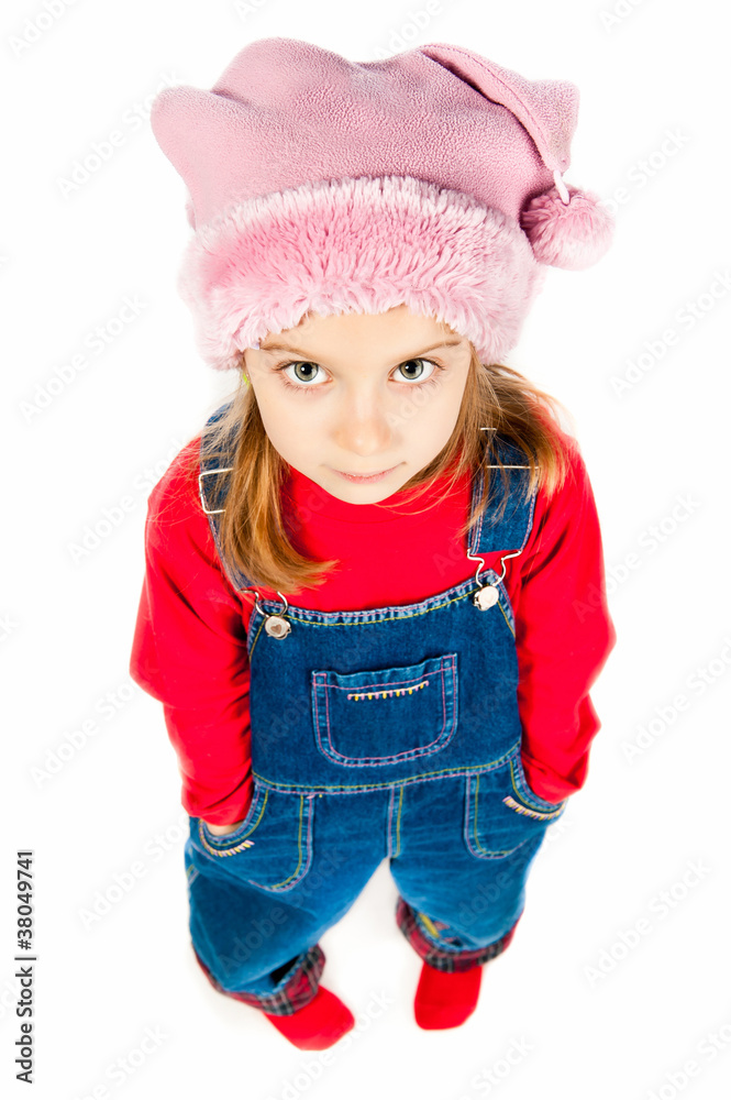 little girl in a cap